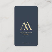 モノグラムA Mロゴプロフェッショナルモダンダークブルー 名刺 (正面)