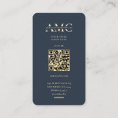 モノグラムA Mロゴプロフェッショナルモダンダークブルー 名刺 (裏面)