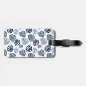 モノグラムAzureブルー熱帯葉金ゴールドニューリウェッド ラゲッジタグ (裏面横)