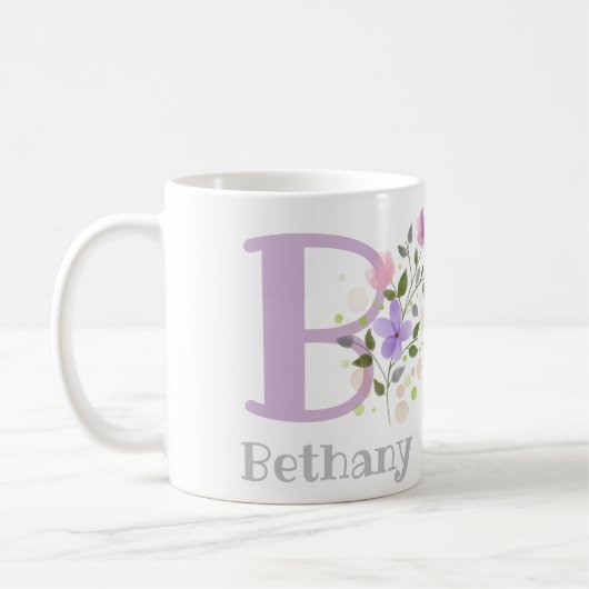 モノグラムBとクリスチャンネームベサニー コーヒーマグカップ (左)