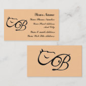 モノグラムBの馬の乗馬のクラシックな名刺 名刺 (正面/裏面)