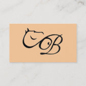 モノグラムBの馬の乗馬のクラシックな名刺 名刺 (裏面)