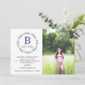 モノグラムBはベビーシャワー写真用 招待状 (スタンド正面)