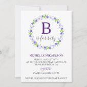 モノグラムBはベビーシャワー用 招待状 (正面)