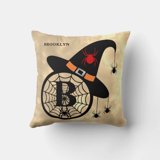 モノグラムBハロウィーンスカイウィッチスパイダーズ名 クッション (裏面)