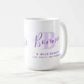 モノグラムBパープル文字コーヒーを意味するボニー名  コーヒーマグカップ (正面右)