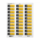 モノグラムBモダン住所 シールイエローブラック ラベル (フルシート)