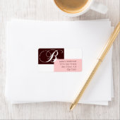 モノグラムBモダン住所 シールブラウンピンク ラベル (インサイチュ)