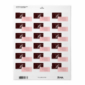 モノグラムBモダン住所 シールブラウンピンク ラベル (フルシート)