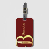 モノグラムB名パーソナライズされた ラゲッジタグ (正面縦)