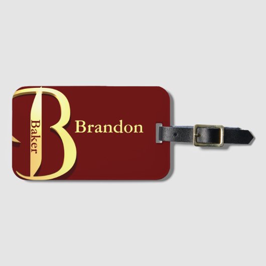 モノグラムB名パーソナライズされた ラゲッジタグ (正面横)
