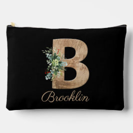 モノグラムB木文字バイオレットフラワーブラック アクセサリーポーチ