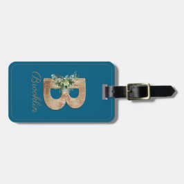 モノグラムB木文字ブルーフラワーラゲッジタグ ラゲッジタグ