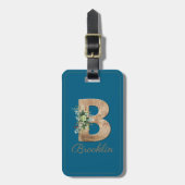モノグラムB木文字ブルーフラワーラゲッジタグ ラゲッジタグ (正面縦)