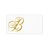 モノグラムB金フェイク箔メタリックレターデザイン ラベル (正面)