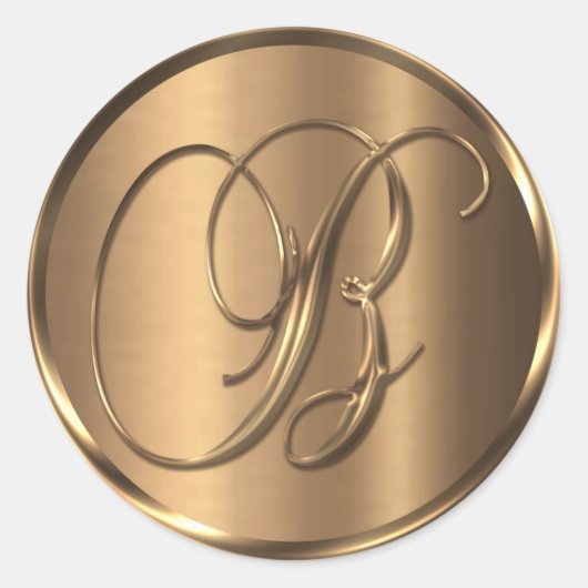 モノグラムB非金属ブロンズ封筒用シール ラウンドシール (正面)