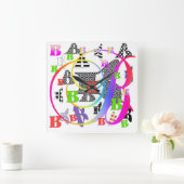 モノグラムB+B スクエア壁時計 (ホーム)