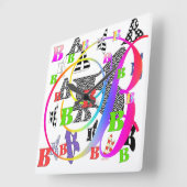 モノグラムB+B スクエア壁時計 (傾斜)