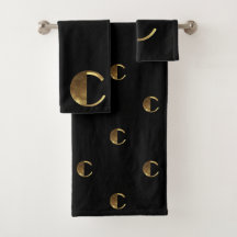 モノグラムCの黒および金ゴールドはエレガントなタイポグラフィを見ます