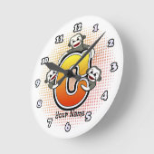 モノグラムCソックモンキークロック ラウンド壁時計 (傾斜)