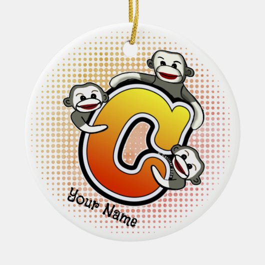 モノグラムCソックモンキー セラミックオーナメント (正面)