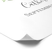 モノグラムCピンクホワイトフローラ金ゴールド子供部屋 ポスター (角)