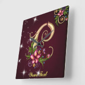 モノグラムC壁掛けの個人用設定 スクエア壁時計 (傾斜)