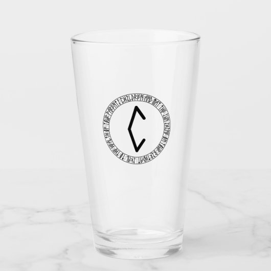 モノグラムC -バイキングスタイル- Pint Glass タンブラーグラス (正面)