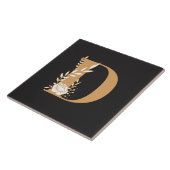 モノグラムDかわいらし花柄 タイル (側面)