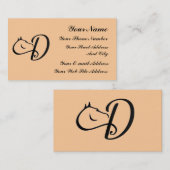 モノグラムDの馬の乗馬のクラシックな名刺 名刺 (正面/裏面)