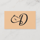 モノグラムDの馬の乗馬のクラシックな名刺 名刺 (裏面)