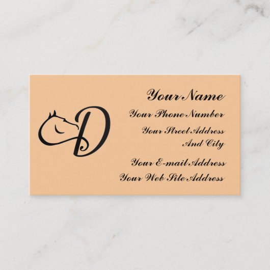 モノグラムDの馬の乗馬のクラシックな名刺 名刺 (正面)