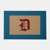 モノグラムDオールド英語の青いトリム形式 ドアマット (正面)