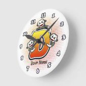 モノグラムDソックモンキークロック ラウンド壁時計 (傾斜)