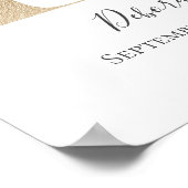 モノグラムDピンクホワイトフローラ金ゴールド子供部屋 ポスター (角)