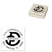 モノグラムD差出人住所スタンプ ラバースタンプ (押印)