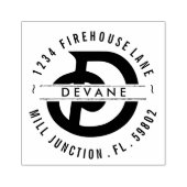 モノグラムD差出人住所スタンプ ラバースタンプ (インプリント)