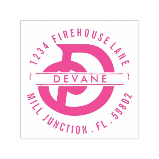 モノグラムD自己インキング差出人住所スタンプ セルフインキングスタンプ (デザイン)