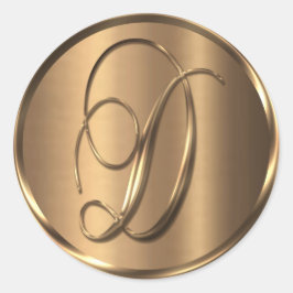 モノグラムD非金属ブロンズ封筒用シール ラウンドシール