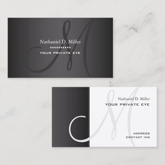 モノグラムDIY燻灰 名刺 (正面/裏面)