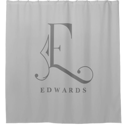 モノグラムEエレガントと洗練されたグカスタムレイ シャワーカーテン (正面)