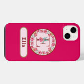 モノグラムE フラワー iPhoneケース (裏面横)