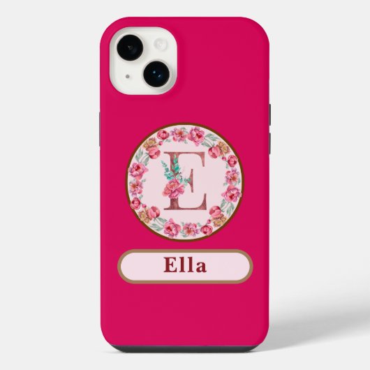 モノグラムE フラワー iPhoneケース (裏面)