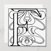 モノグラムFイニシャル白黒フローラアールデコ (正面/裏面)