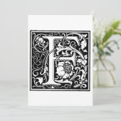 モノグラムFイニシャル白黒招待状ノート シーズンカード (スタンド正面)