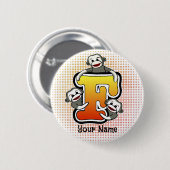 モノグラムFソックサル 缶バッジ (正面&裏面)