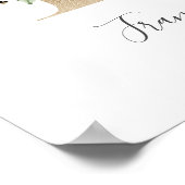 モノグラムFピンクホワイトフローラ金ゴールド子供部屋 ポスター (角)