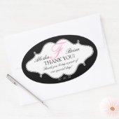 モノグラムF結婚サンキューステッカー楕円 楕円形シール (封筒)