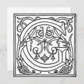 モノグラムGイニシャル白黒フローラルパターン (正面/裏面)