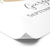 モノグラムGピンクホワイトフローラ金ゴールド文字子供部屋 ポスター (角)